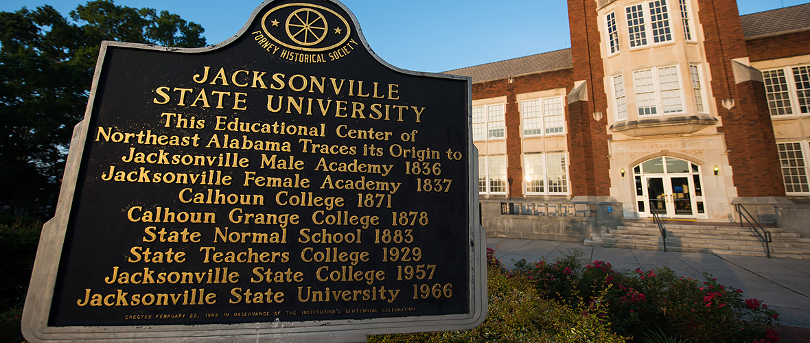 JSU Historic Marker in front of Bibb Graves Hall
