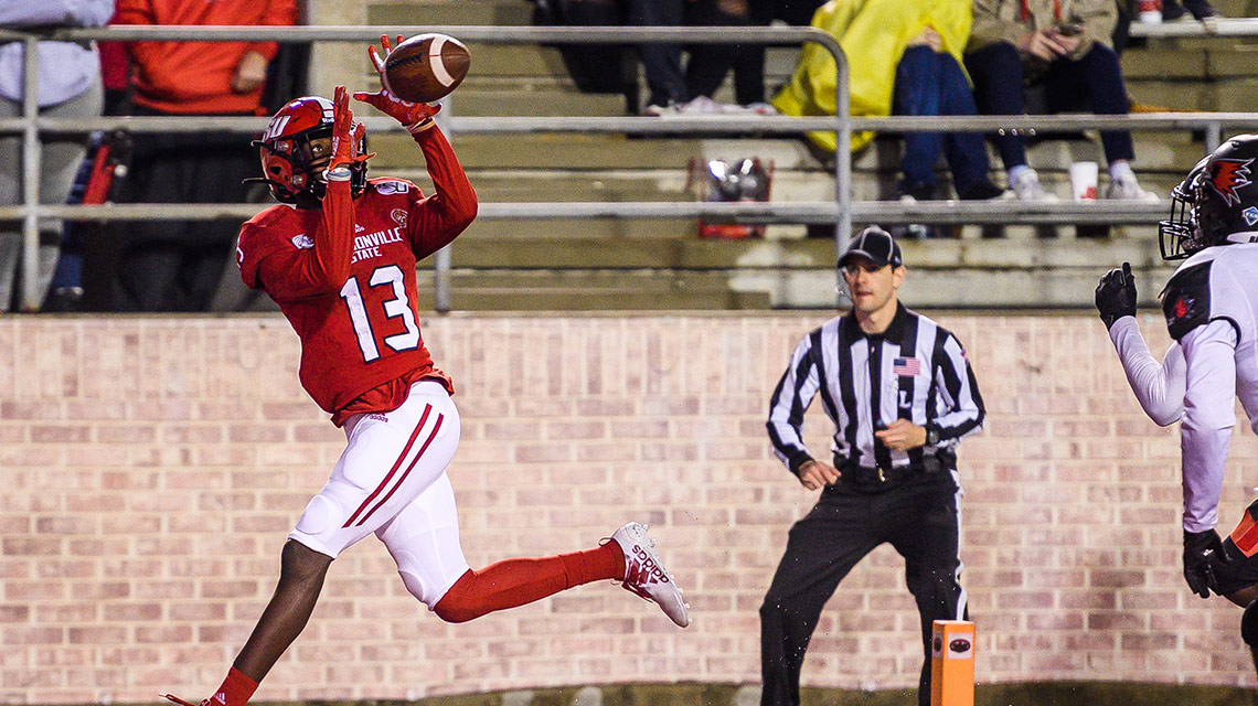 A JSU Gamecock runs in for a touchdown during the homecoming game