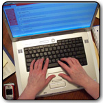 Student working online
