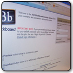 Blackboard login screen