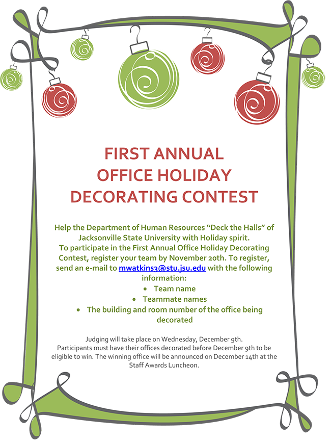 Christmas Door Decorating Contest Flyer Template Prntbl 