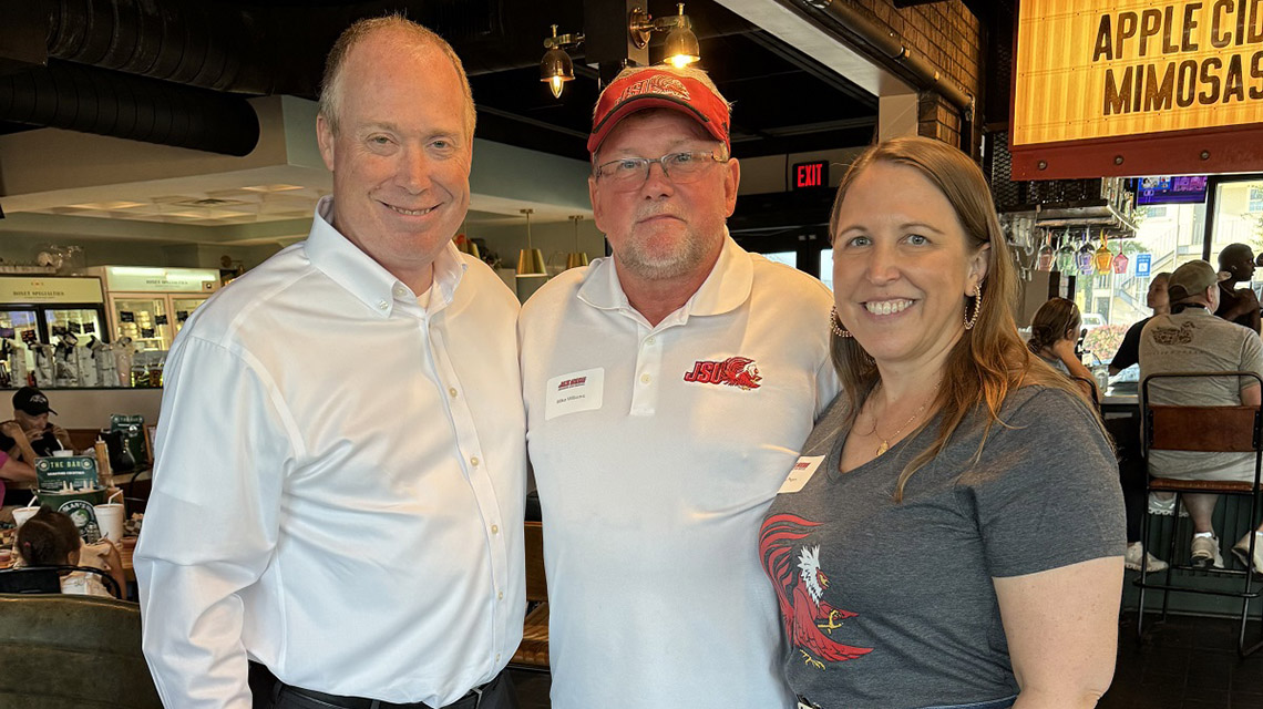 Alumni and friends gather before the game in Statesboro