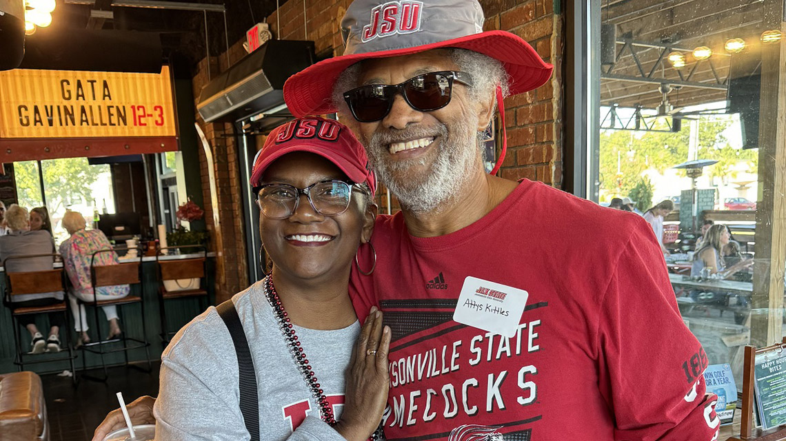 Alumni and friends gather before the game in Statesboro
