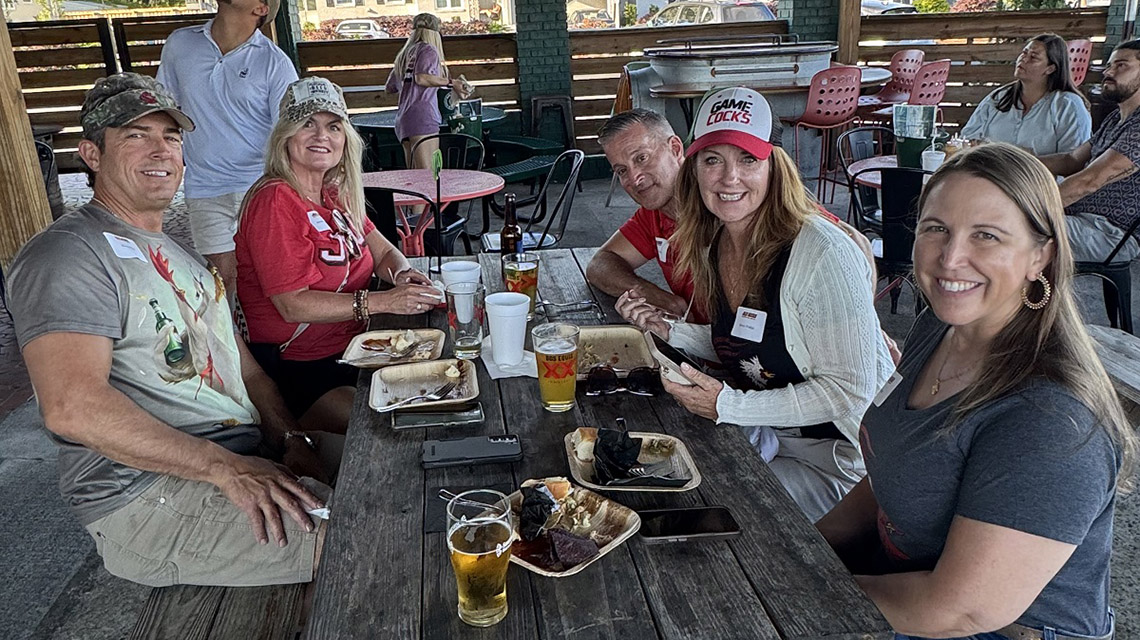 Alumni and friends gather before the game in Statesboro