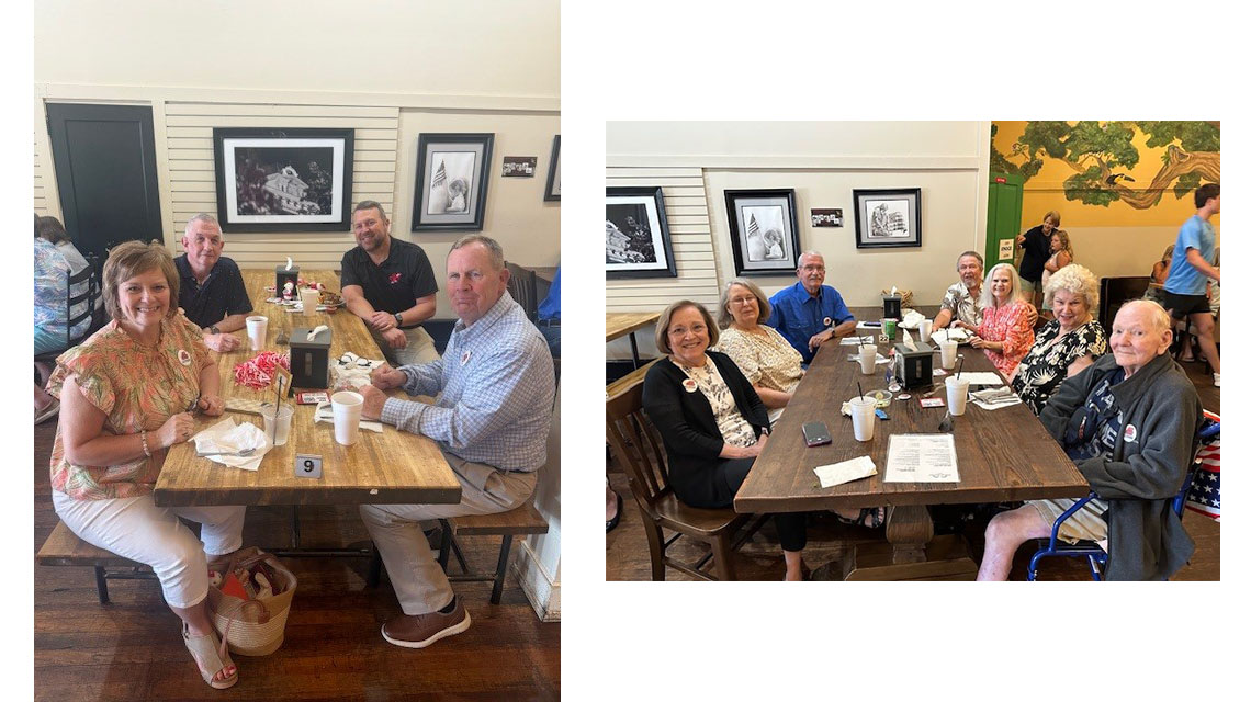 Guests pose for photos at lunch bunch in Cartersville, GA