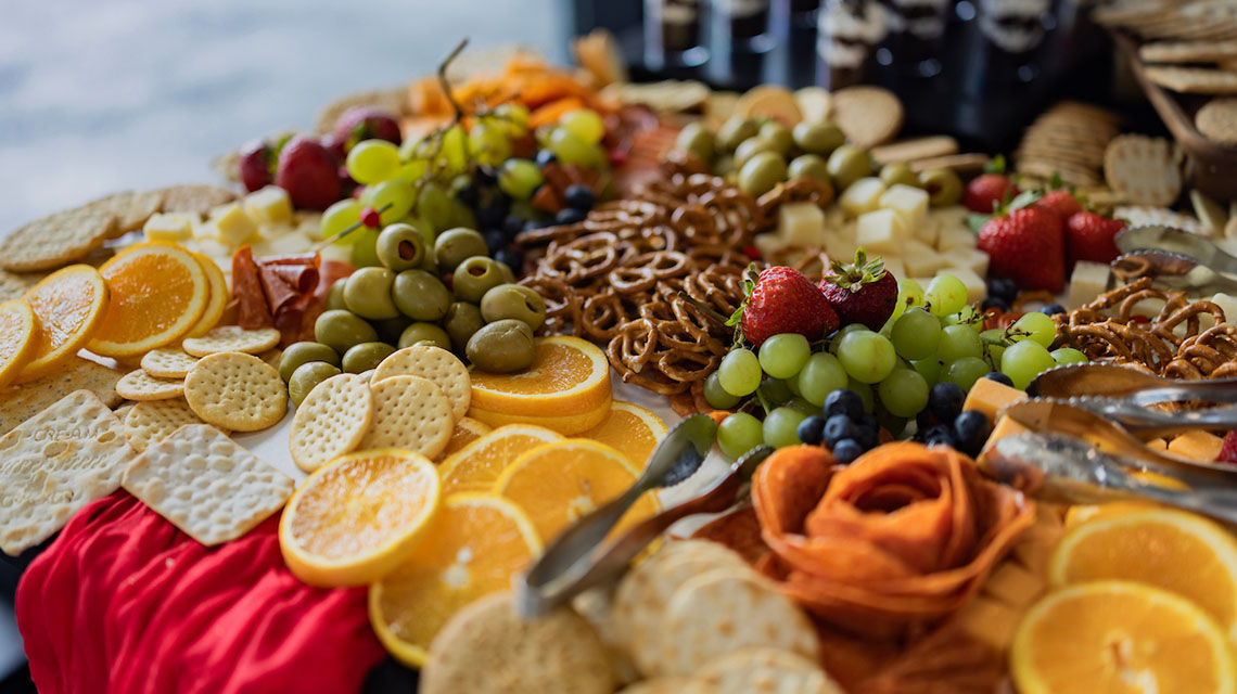 The food spread at the grad toast