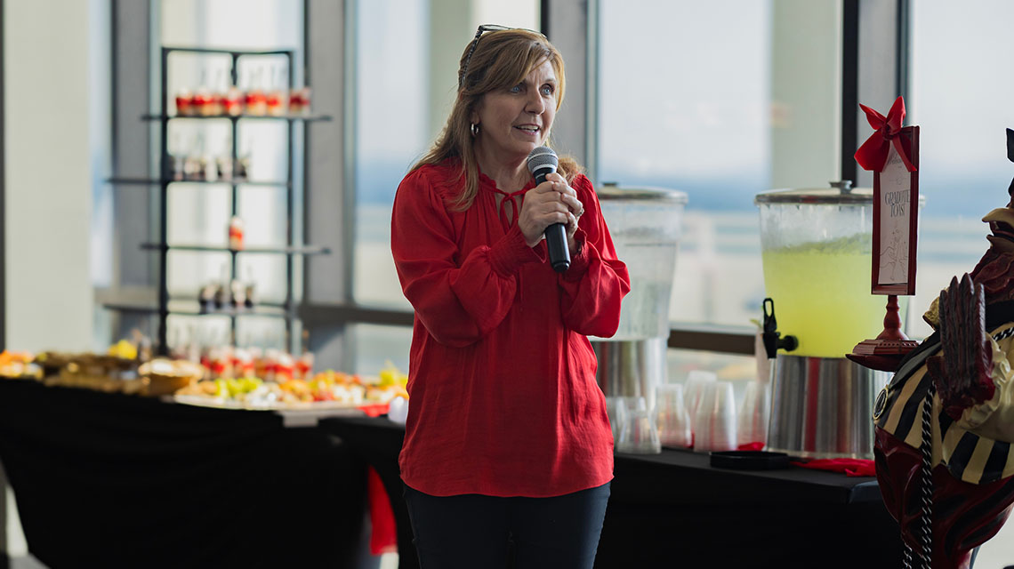 Provost Shelton gives a speech