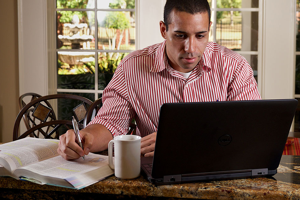 Student studying