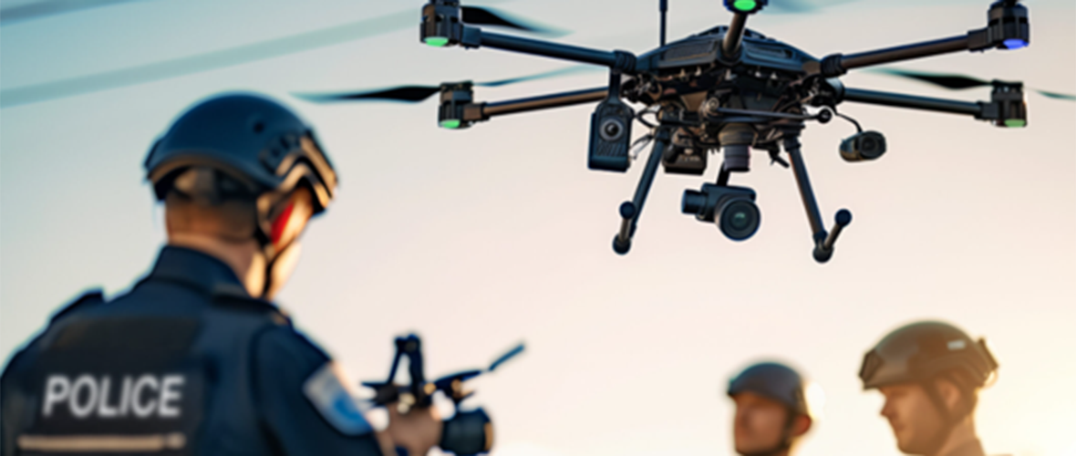 Drone pilot launching drone