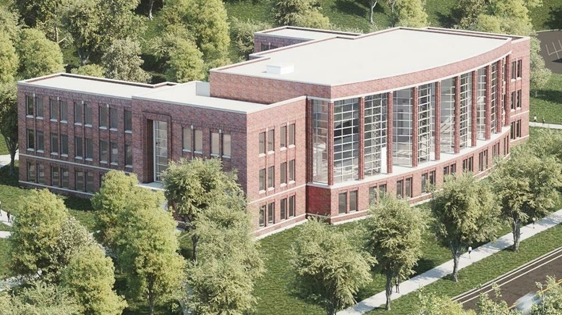 Architect's rendering, exterior of the new College of Business and Industry Building