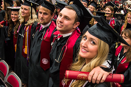 Business students at graduation