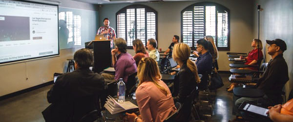 Faculty teaching a class