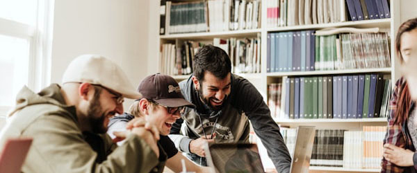 Students in library
