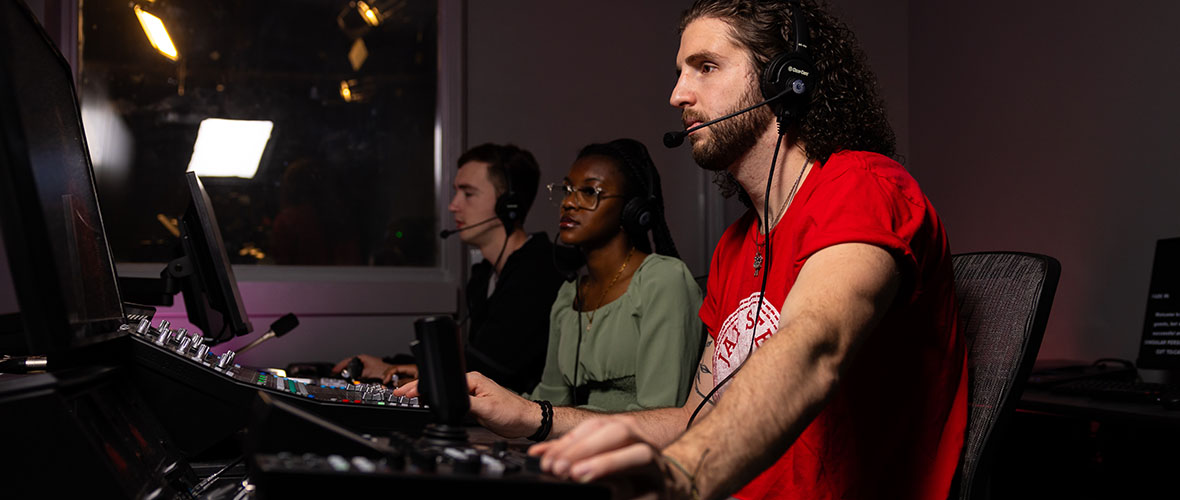 Student at Radio Station Controls