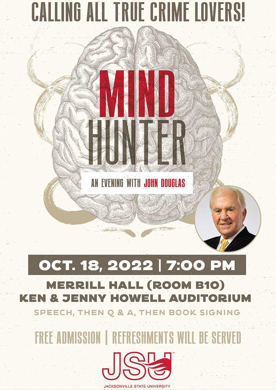 An Evening with John Douglas - October 18, 2022 at 7pm at Merrill Hall