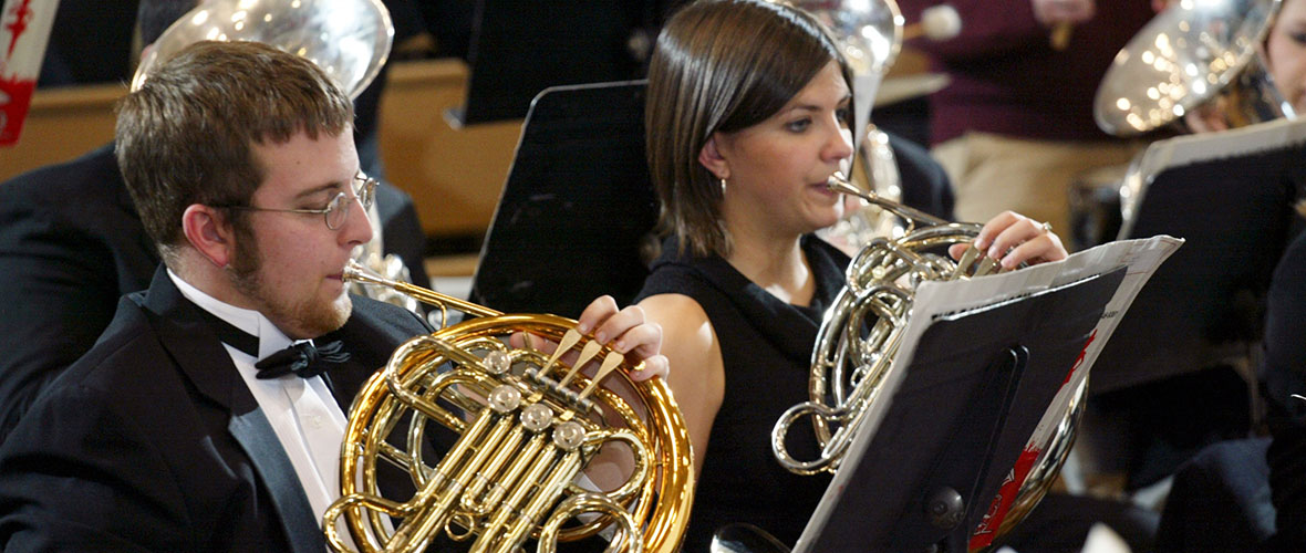 Students in the JSU Chamber winds play