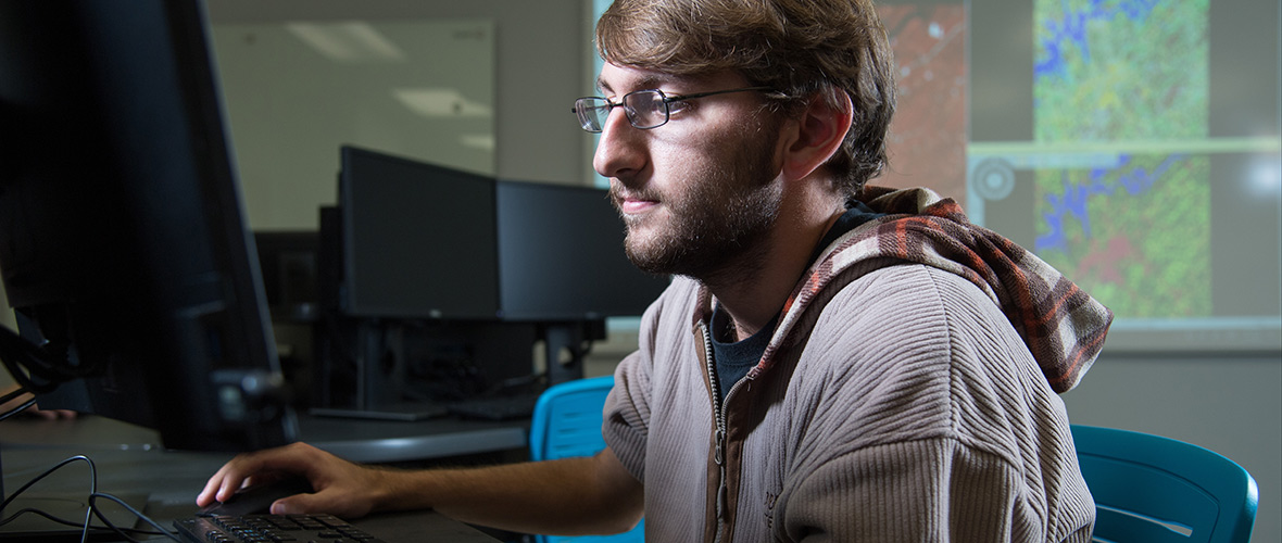 GIST Student using computer