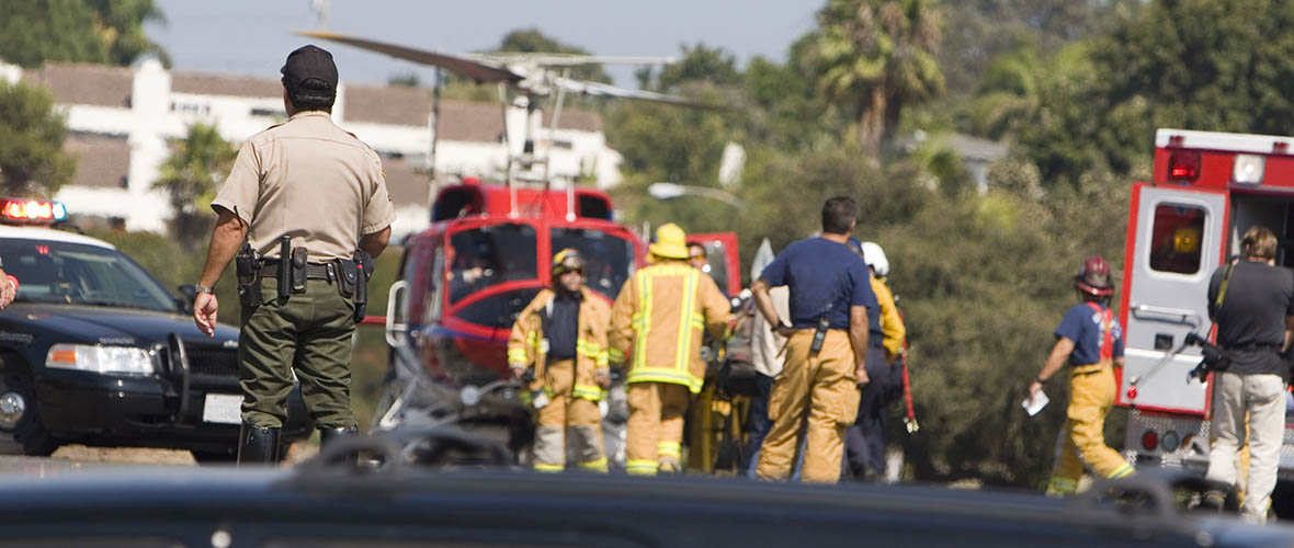 Emergency Management Professionals on the scene of a disaster