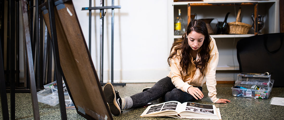 student in an art studio