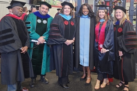 Faculty at commencement