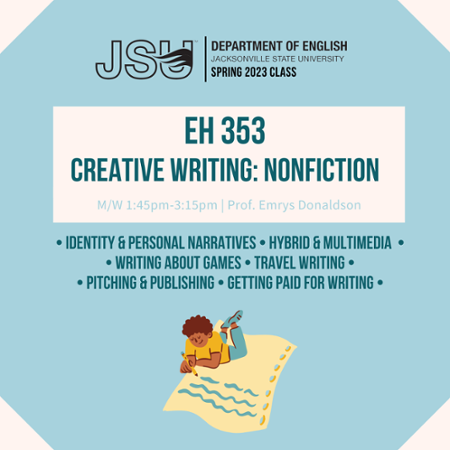 Flyer for EH 353, creative writing in nonfiction.