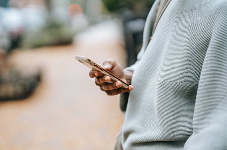 Someone checking their phone. 