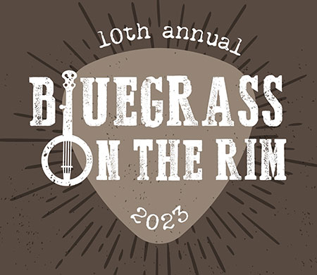 Bluegrass on the Rim logo featuring a banjo on the rim