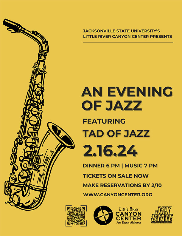 Jazz poster depicting a saxophone