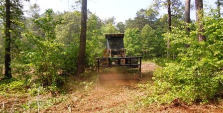 Heavy machinery clearing brush around the Canyon Center