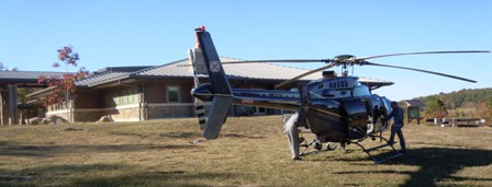 helicopter on Canyon Center grounds