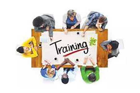 graphic of training participants around a conference table