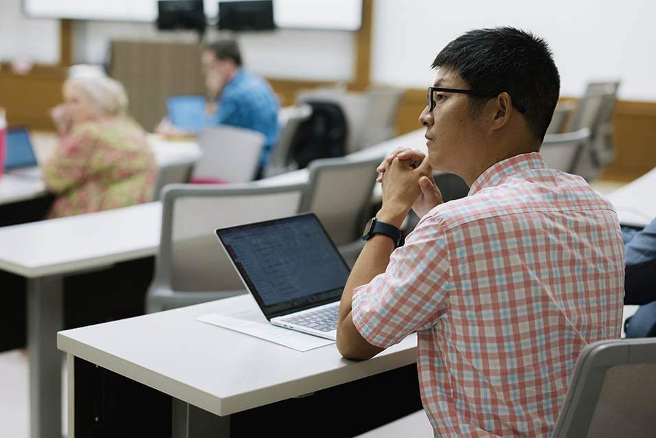 Faculty Senate member listening