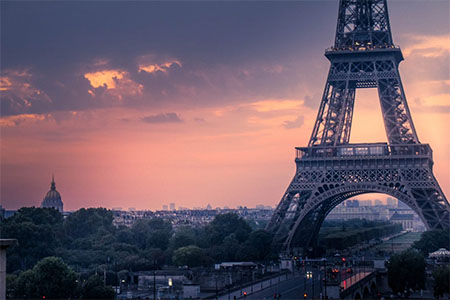 Eiffel Tower at sunset