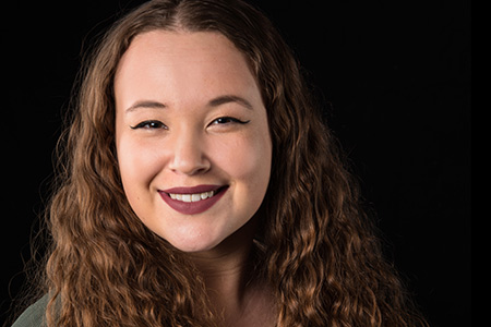 female student in studio