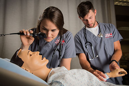 Nursing students in lab