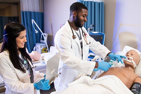 Respiratory Therapy students in lab