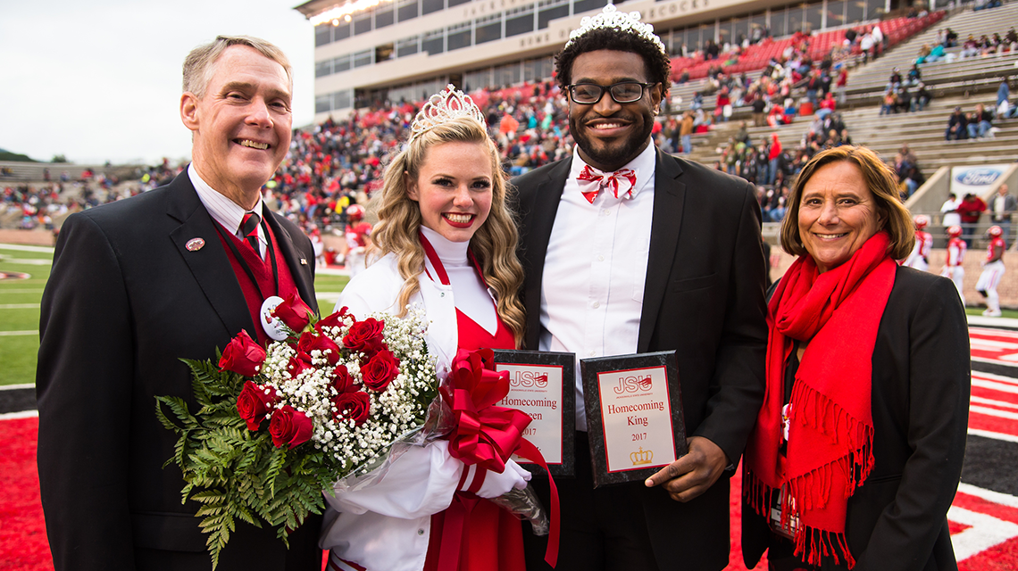 Homecoming King and Queen with the Beehlers