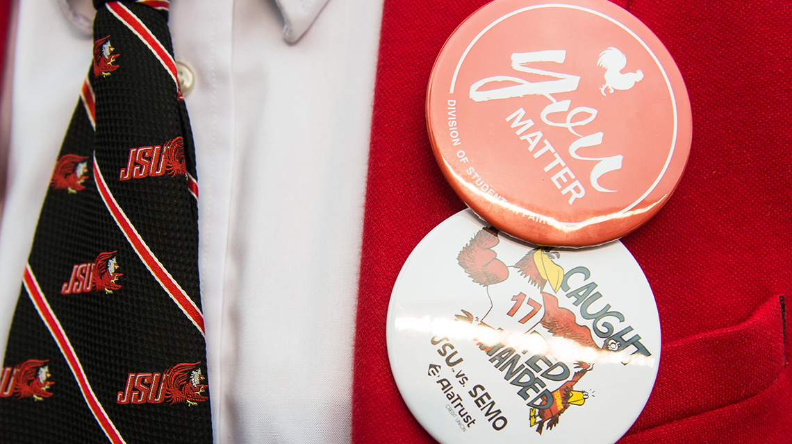 Homecoming outfit with spirit buttons