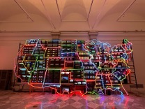 American Flag neon graphic at the CAAP at the Smithsonian