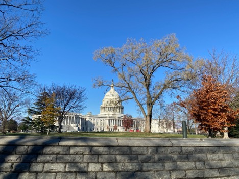 U.S. Capitol on a clear, cool December morning; photograph by Hannah McTenn Bock 