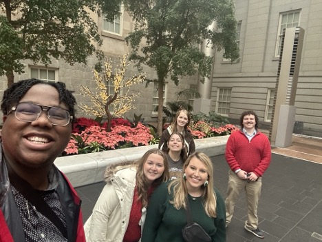 JSU Students in the Robert and Arlene Kogod Cou11yard shared by the National Portrait Galle1y and the Smithsonian American Art Museum 