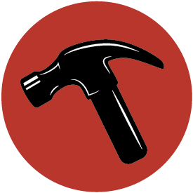 maintenance icon featuring a hammer