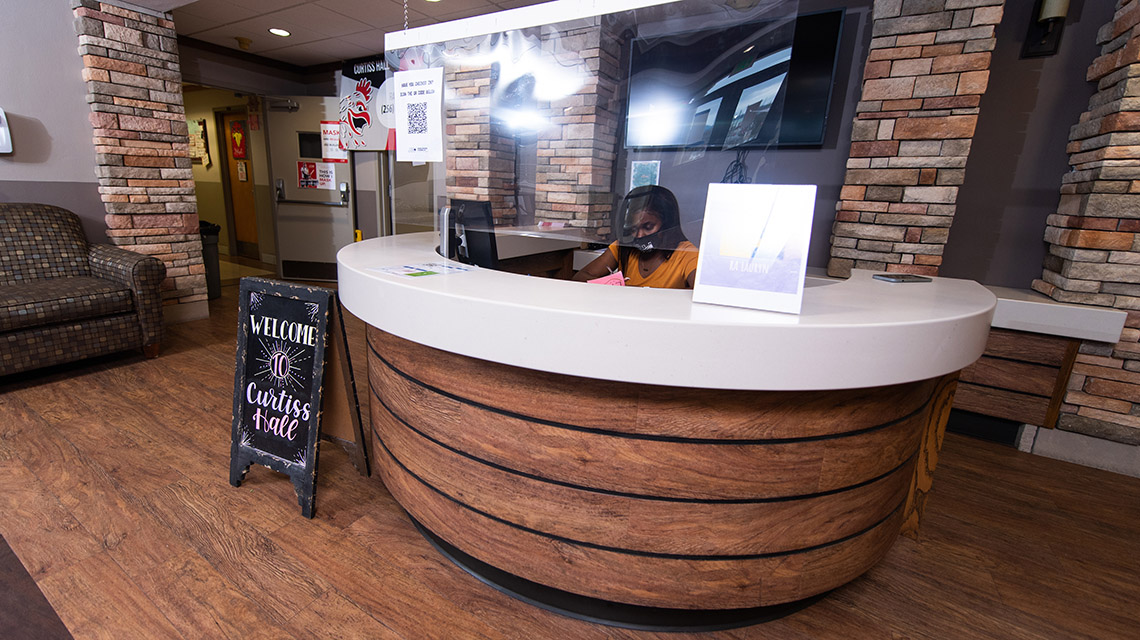 Curtiss Hall Check in Desk with RA