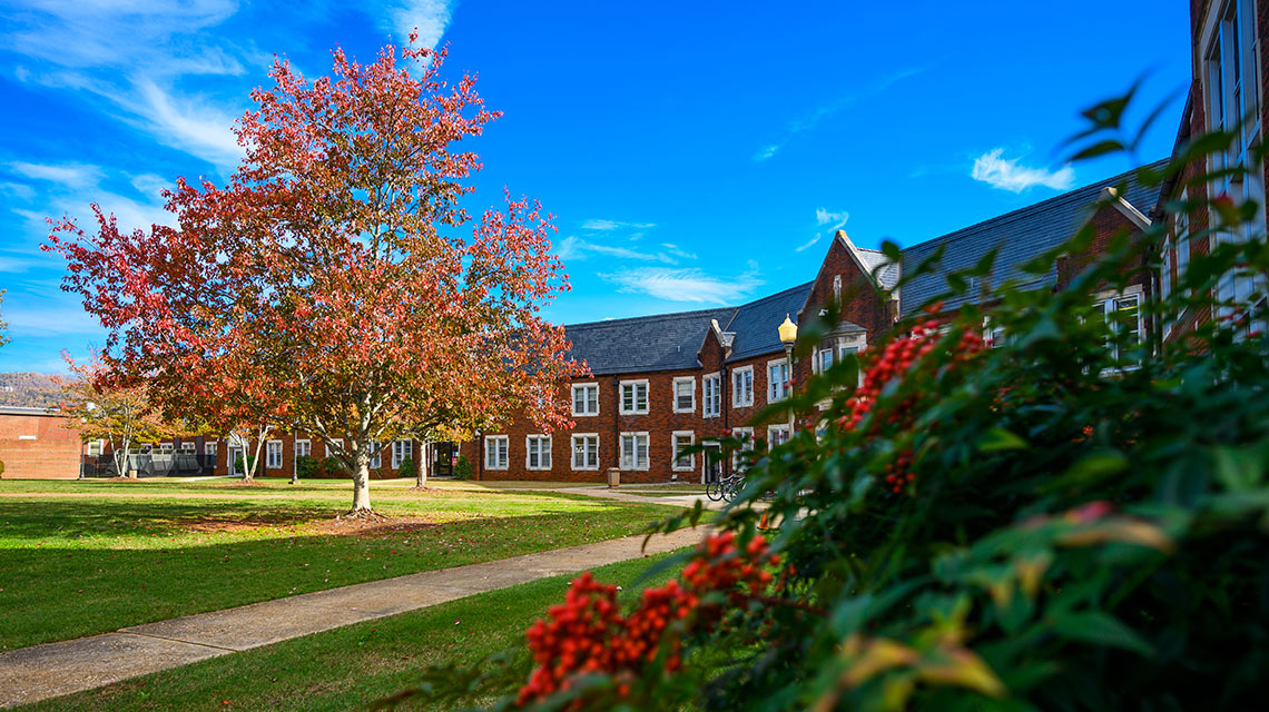 Daugette Hall exterior view from Quad