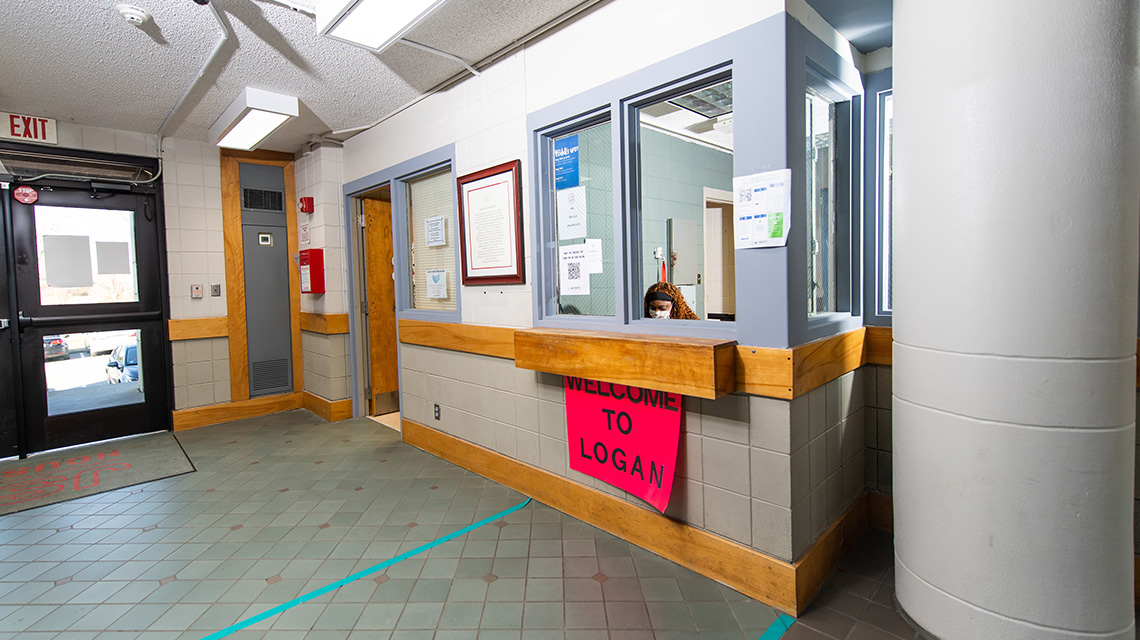 Logan Hall reception desk