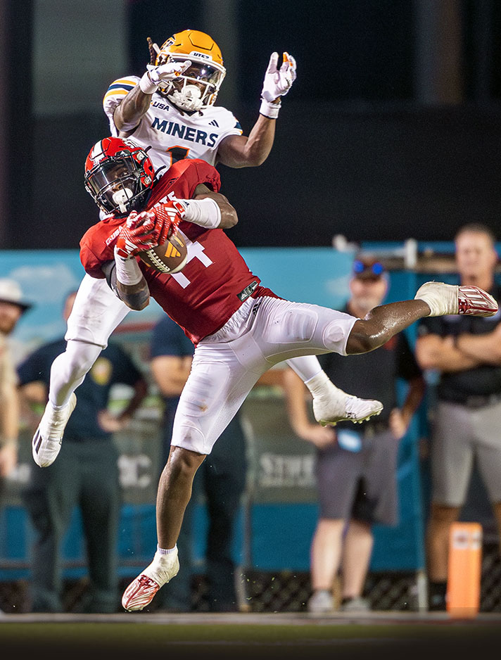 JSU's Jeremiah Harris intercepts the ball to seal the win for JSU in its first C-USA, FBS game. 