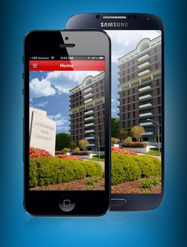 Mobile devices displaying my Jsu mobile app