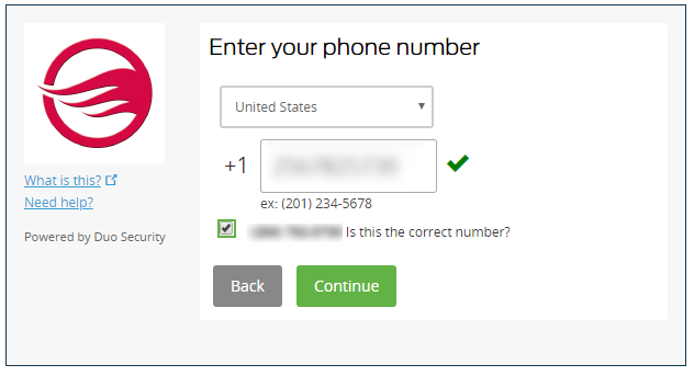 Enter your phone number and continue