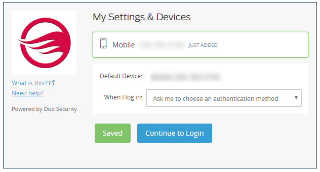 My Settings and Devices dialog box.