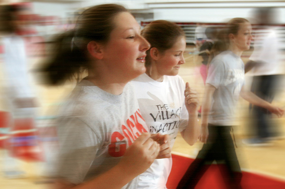 Students running